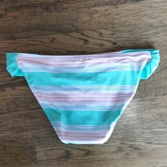 AERIE Bikini Top Bottom Pink Green Medium M New - Picture 3 of 10